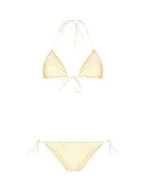 Oséree Glitter Trim Bikini Set in Yellow